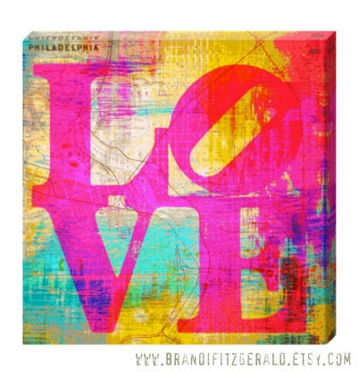 Love C. 24" x 24"  Philly Fusion Paintographic Gallery Wrapped Giclee on Canvas