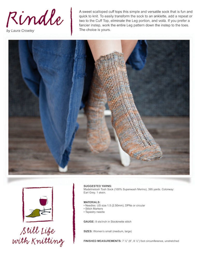 Rindle knitting pattern -- PDF