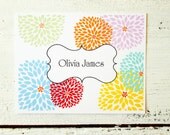 Custom Stationery Personalized  Stationary Dahlia Note Cards Colorful Floral Stationery Bridesmaid Gift Thank You Notes - Set of 10