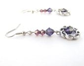 Purple Crystal Earrings, Swarovski Crystallized Elements