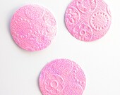 Metallic Pink Flower Embossed Stickers Wedding Envelope Seals