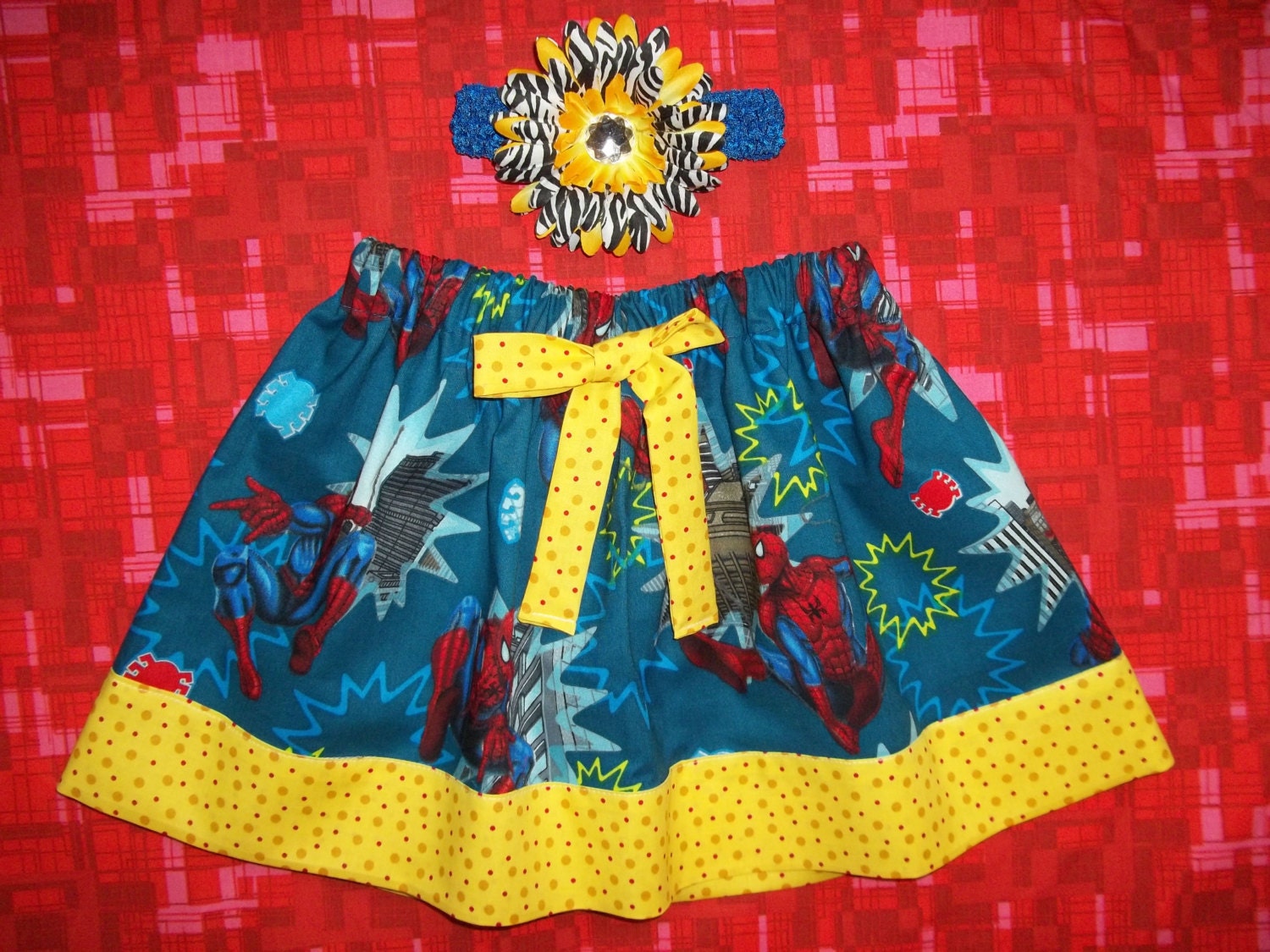 Spiderman dress skirt Birthday baby girl outfit super heros party available in size newborn 3 6 9 12 18 m 2t 3t 4t 5 6