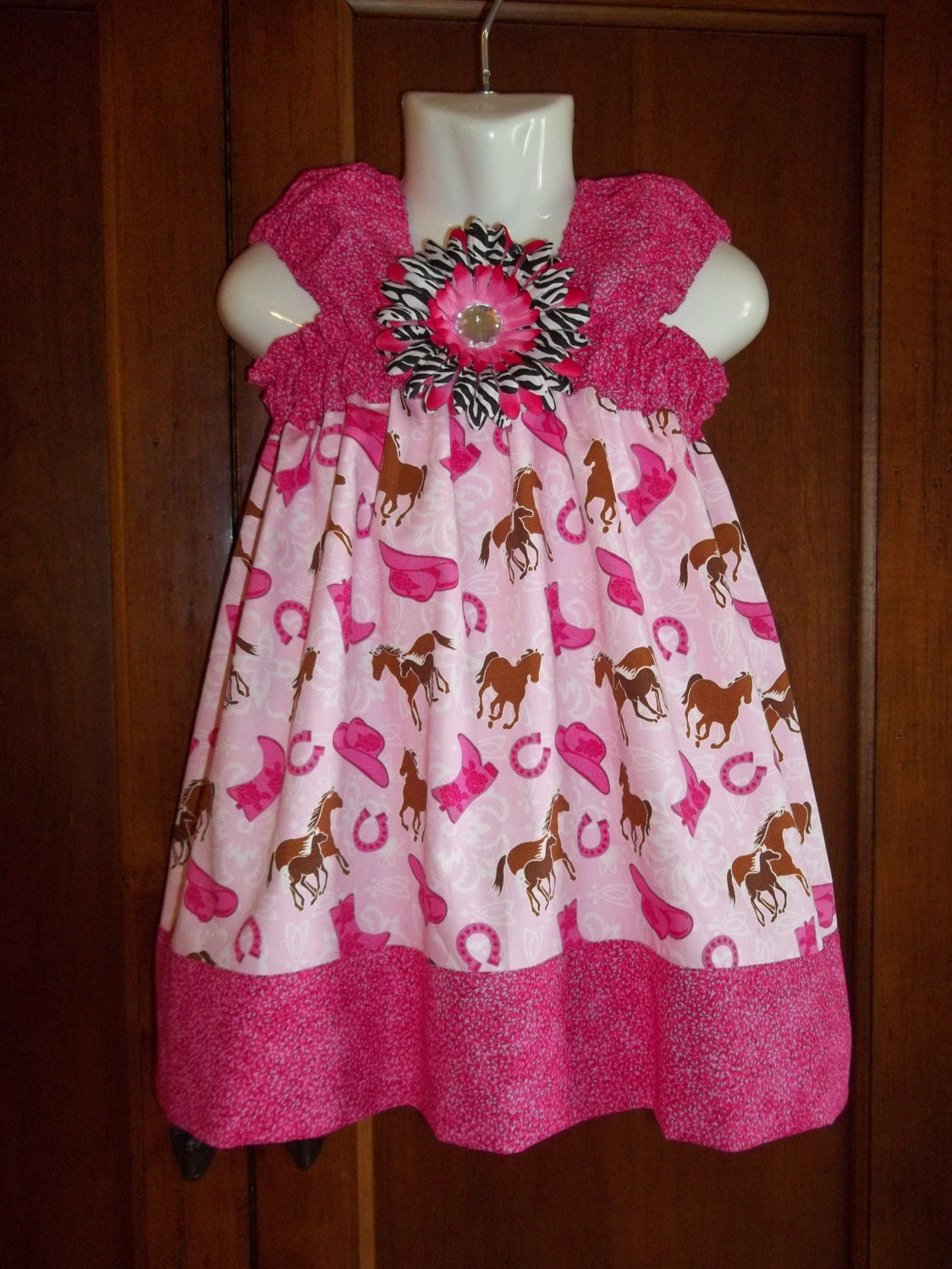 cowgirl outfit dress barnyard farm pink horse first Birthday party western hat boots Girl available in 3 6 9 12 18 24 months 2t 3t 4t 5 6