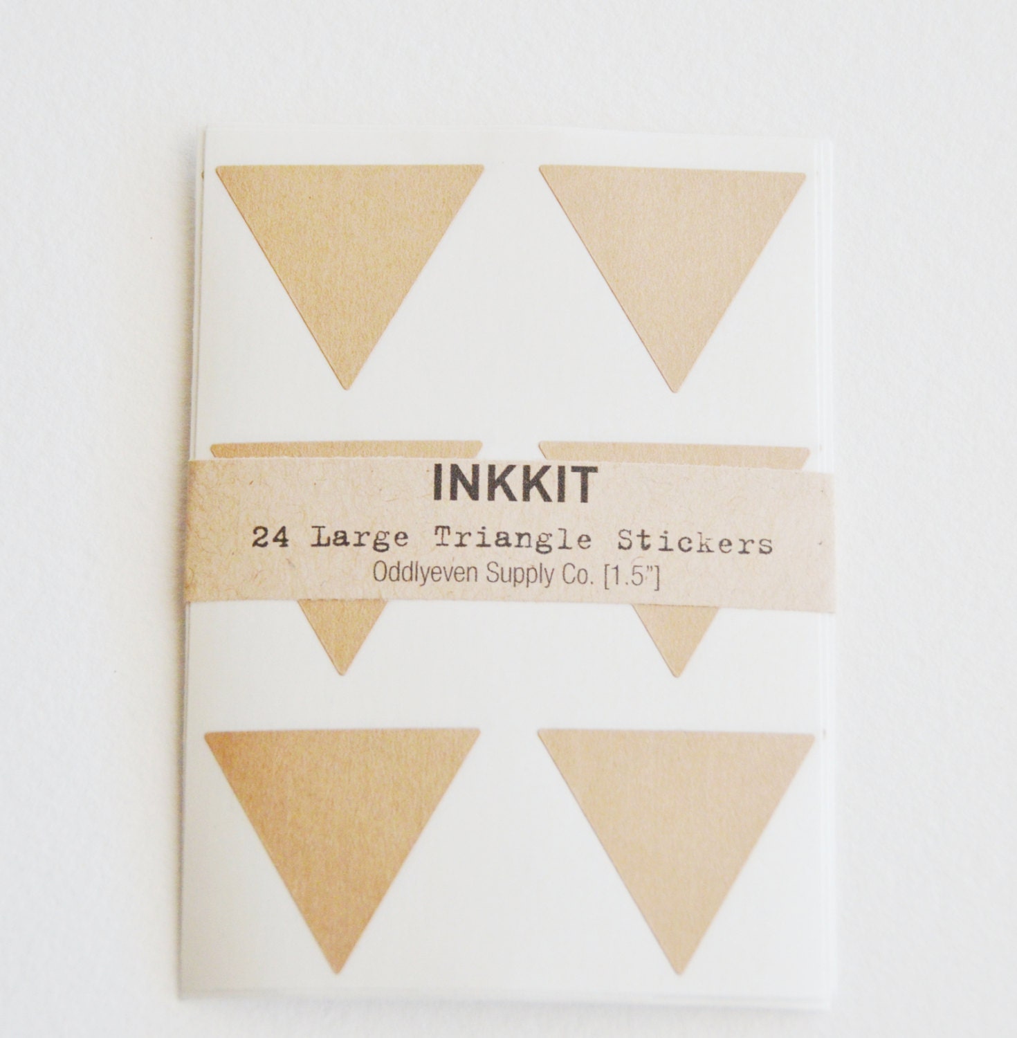 brown kraft large triangle stickers (24 stickers)