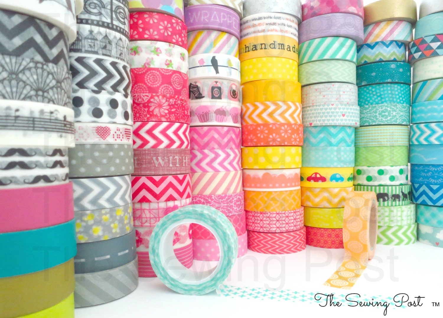 Pick 5 Whole Rolls of Assorted Washi Tapes: 159 Patterns