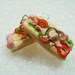 Sub sandwich earrings . Polymer clay.