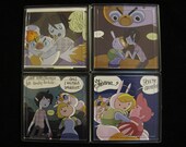 Adventure Time Fiona, Cake, Marshall Lee Repurposed Comic Coaster Set