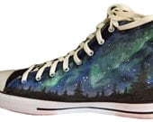 Aurora Northern Lights Painted Hi Top Sneakers