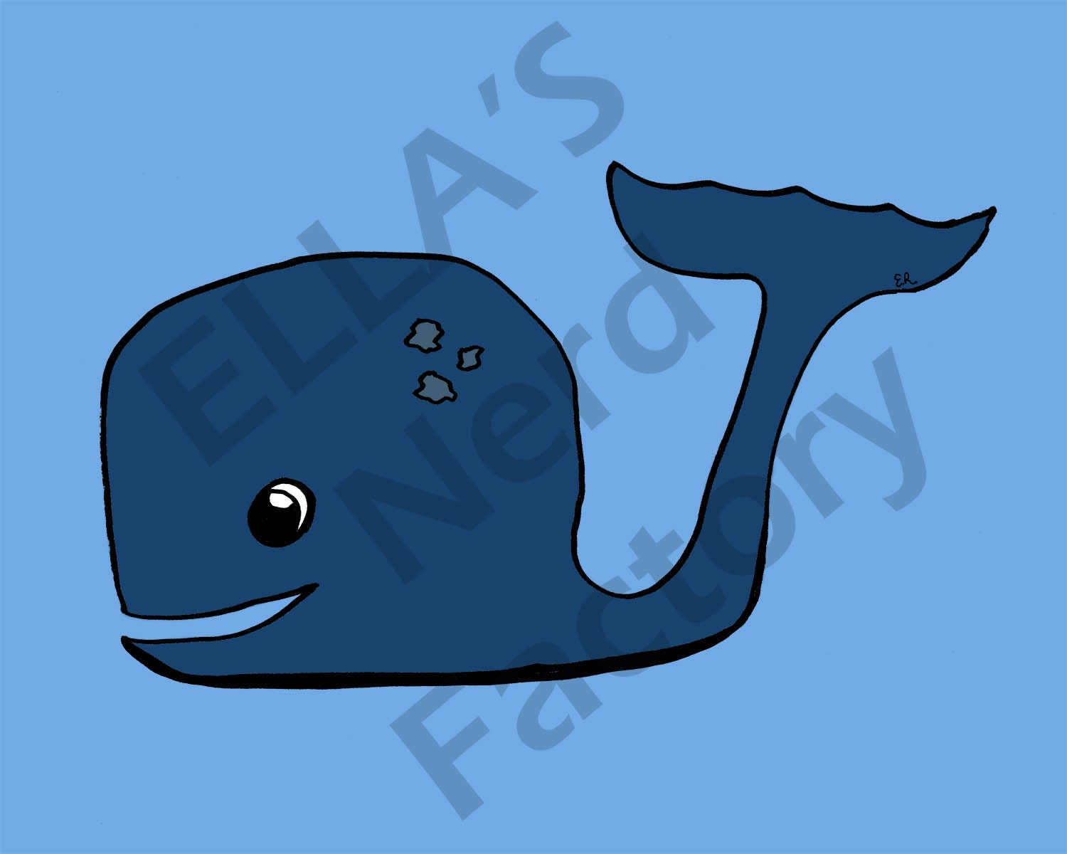 Whale Ocean Art Print 10x8 Inches