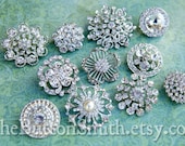Rhinestone Buttons Mix - Large Collection - 003- 10 piece set