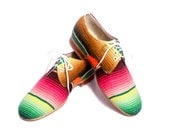 mexican blanket ( zarape ) oxford derby shoes - FREE WORLDWIDE SHIPPING