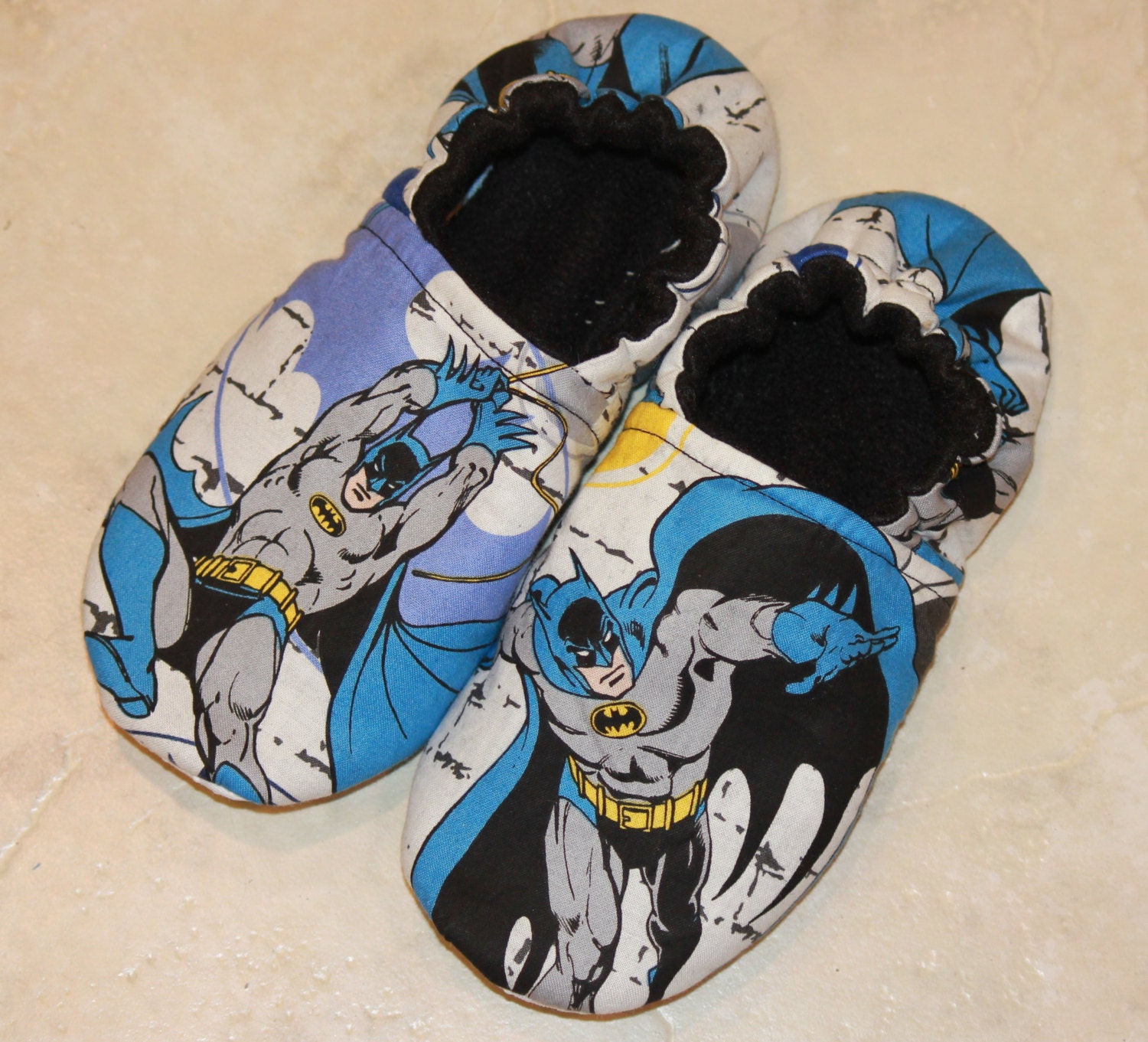 Batman Fabric Handmade Children's Slippers/ Super Hero Slippers