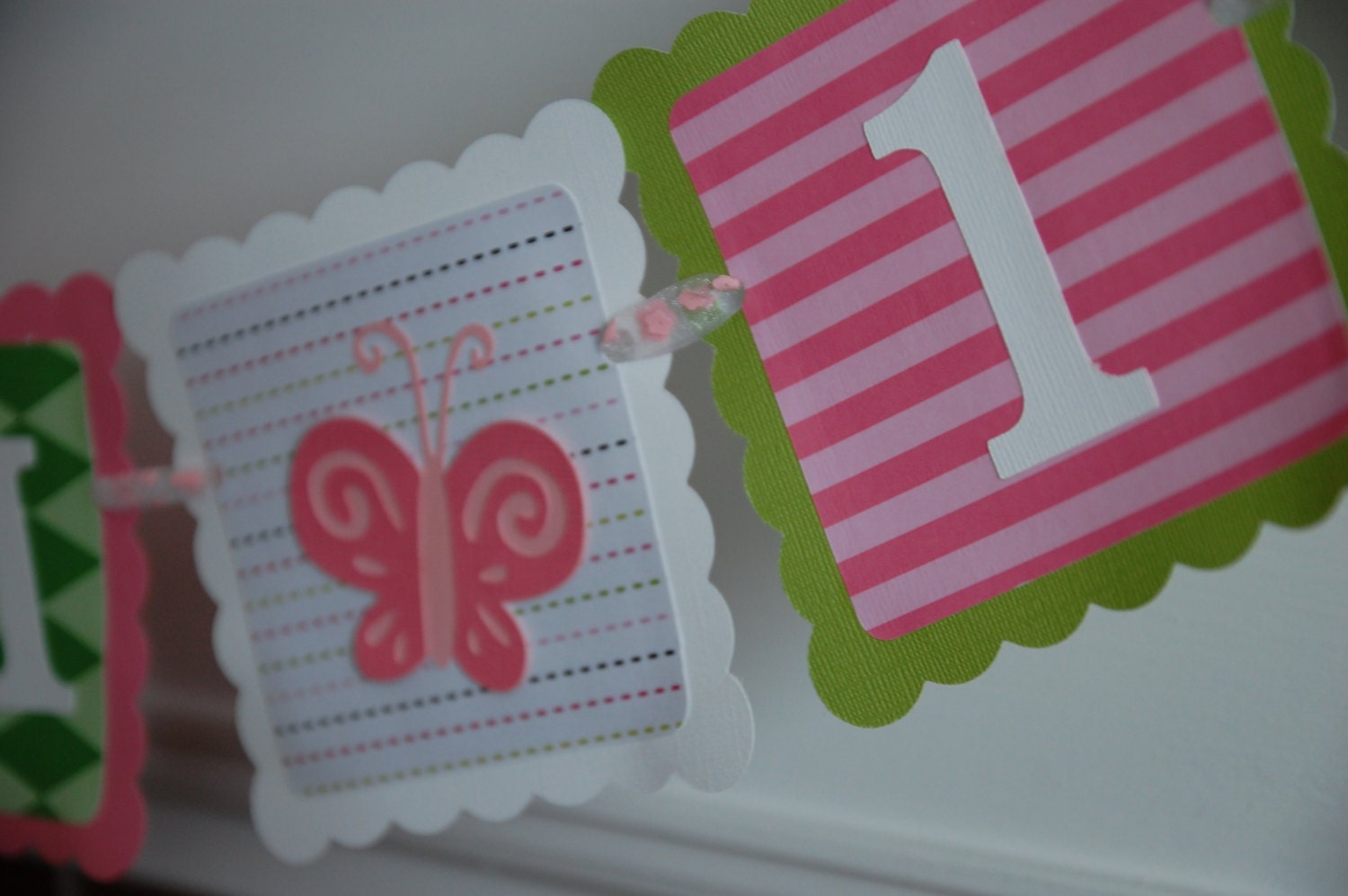 Butterfly Banner, I am 1 Banner, Highchair Banner, I am 1, Butterfly Birthday Banner, Il_570xn
