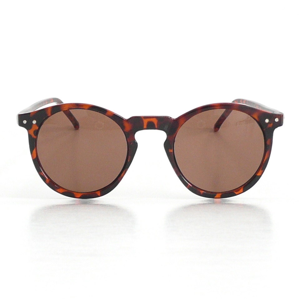 Tortoise Mens Round Frame O'Malley Sunglasses / Great Gatsby