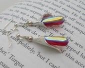 Red Flower Earrings Calla Lily Silver Earrings Simple Silver