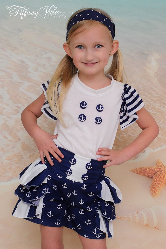 Melinda's ruffle T-shirt PDF Pattern sizes 2T to 8 girls