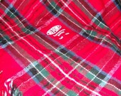 Vintage Plaid Throw or Stadium blanket Advertising Du Pont Washington Works Only 8 USD