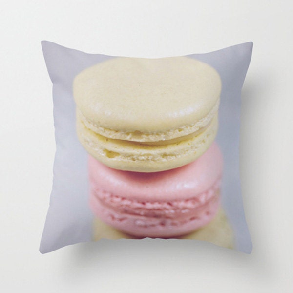 Girly Pillow cover - 16x16 pillow case - accent pillow case - pastel decor - macaron throw pillow - girly pillow case - french macaron