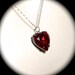 Heart Earrings - Garnet - Red - Vintage - Rhinestones - Gold filled leverback earwires - gift - Love - Romantic Jewelry -