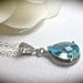Aquamarine necklace - Sterlings Silver - Bridal Jewelry - March Birthstone - Bridesmaids - gift -