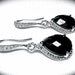 Black and Silver earrings - Sterling Silver - Teardrops - Bridal Jewelry - Bridesmaids - Classic - Gift