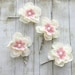 Ivory and Pink Blossoms Flower Hair Pins. Hair Clip, Spring Wedding, floral, bridesmaids, bridal hair clip,  Sparkle, Hair Accessories.