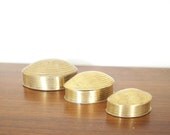 Trio of Brass Clam Shell Boxes, Nesting Boxes, Trinket Boxes