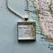 San Francisco Map Pendant Necklace on Silver Chain
