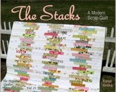 The Stacks Quilt Pattern, Modern Scrap Quilt Pattern, Easy Quilt, PDF, Immediate Delivery, qtm
