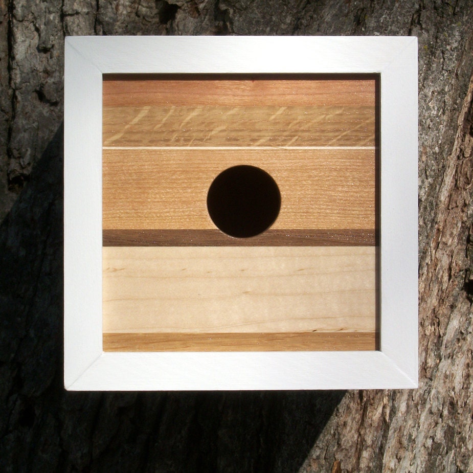 Modern Contemporary Reclaimed Wood Birdhouse - Nest Box - 5 Species of Wood