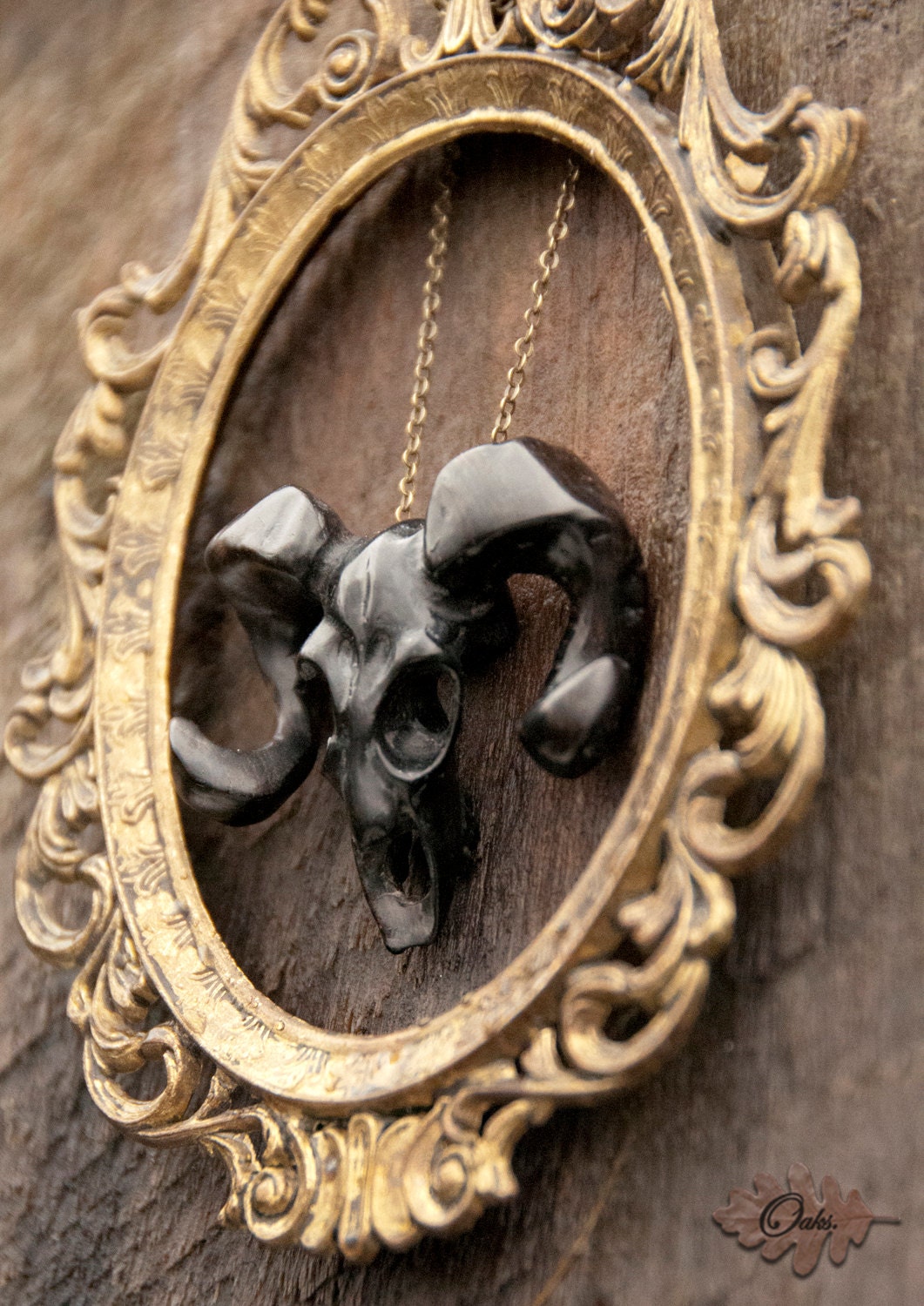 Ram Skull Necklace - Ebony
