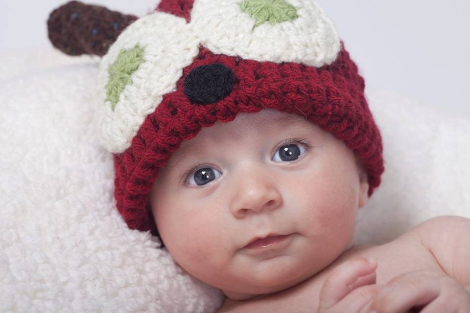 Hand Crochet - Baby Unisex Caterpillar Beanie Hat-Available in Sizes: Newborn-0/3mo-3/6mo-6/12mo-Photo Prop