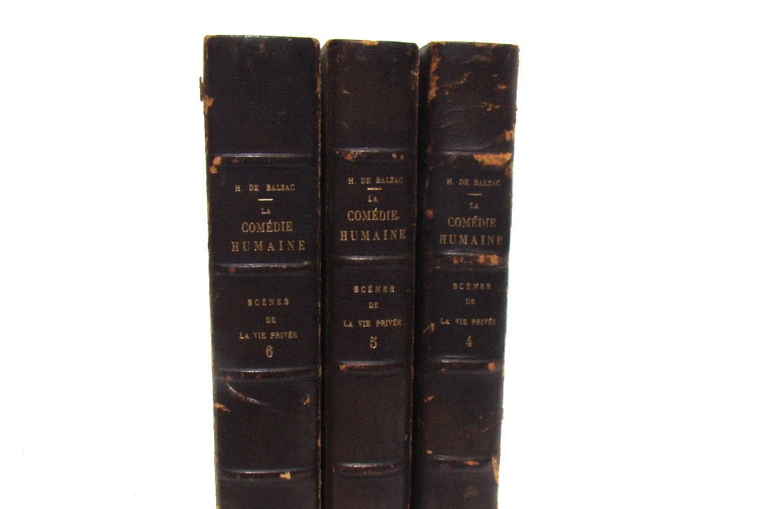 Antique French Books - Three Volumes - Balzak