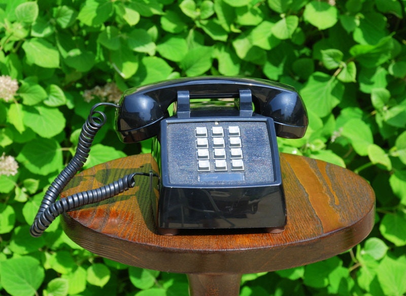 Vintage Retro Black ITT Push Button Phone