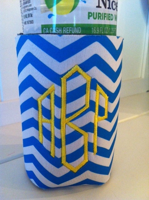 Chevron Monogrammed Can Neoprene Coozie