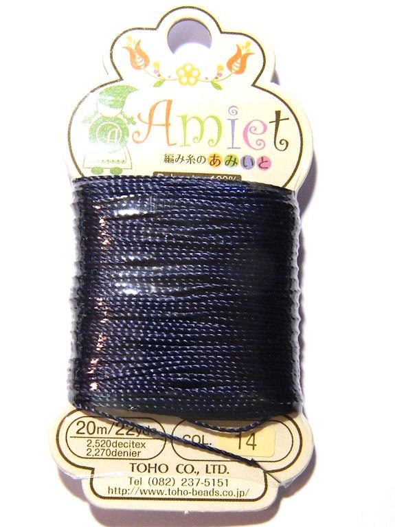 Toho Amiet Navy Beading Thread 22yds