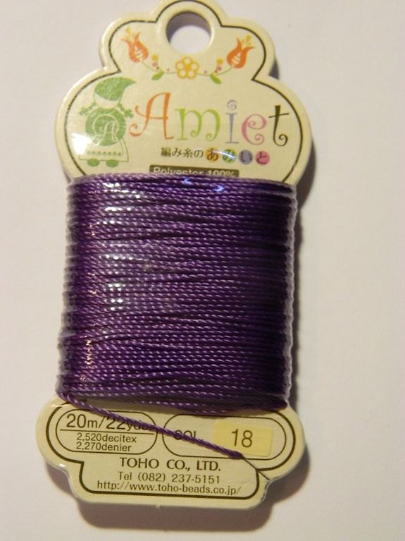 Toho Amiet Purple Beading Thread 22yds