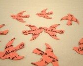 Personalized Paper Confetti // Vintage Wedding Custom Bird Confetti Pink