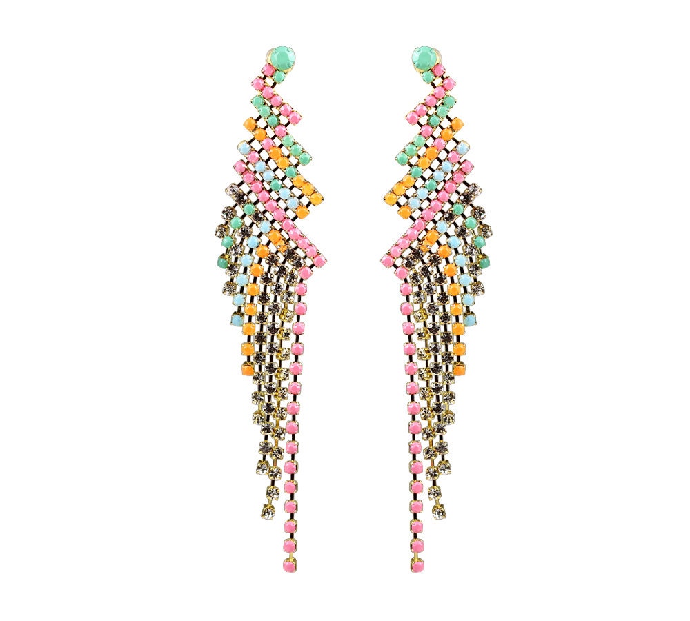 Sorbet Zig Zag Drape Earrings