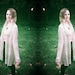 Vtg Sheer Crochet Duster