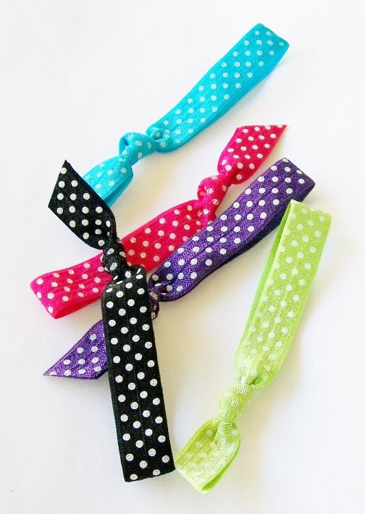 Pick-A-Color, Polka Dot Hair Ties by Lucky Girl