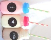 20SCHoolHouse MilK BottLeS-made to order-ships in 7-10days--set of 20 with chalkboard labels and hole punched lids--choice of lid color-- Il_170x135