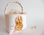 Peter Rabbit Easter Basket with Vintage Beatrix Potter Fabric - Boy Girl - Baby Shower - Birthday Party - Nursery - MOTHER RABBIT 1 Handle