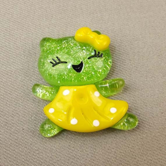 Green Glitter Cabochon Flatbacks Resin DIY (1 Piece) Scrapbooking Decoration Crafts - KarPenaEnterprises