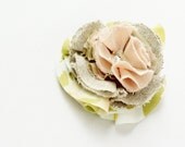 20% OFF Vintage Upcycled Fabric Flower Pin-Clip-Ponytail Band