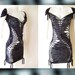 Junior / Womens Sexy Black and Grey Tie Dyed Cut Up Mini Dress Shredded Dress Size Small, Medium, Large