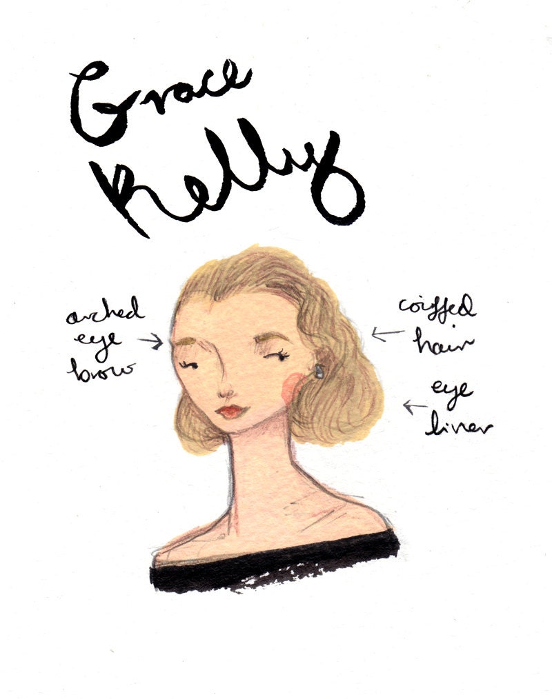 Style Icon Grace Kelly A5 Archival Art Print