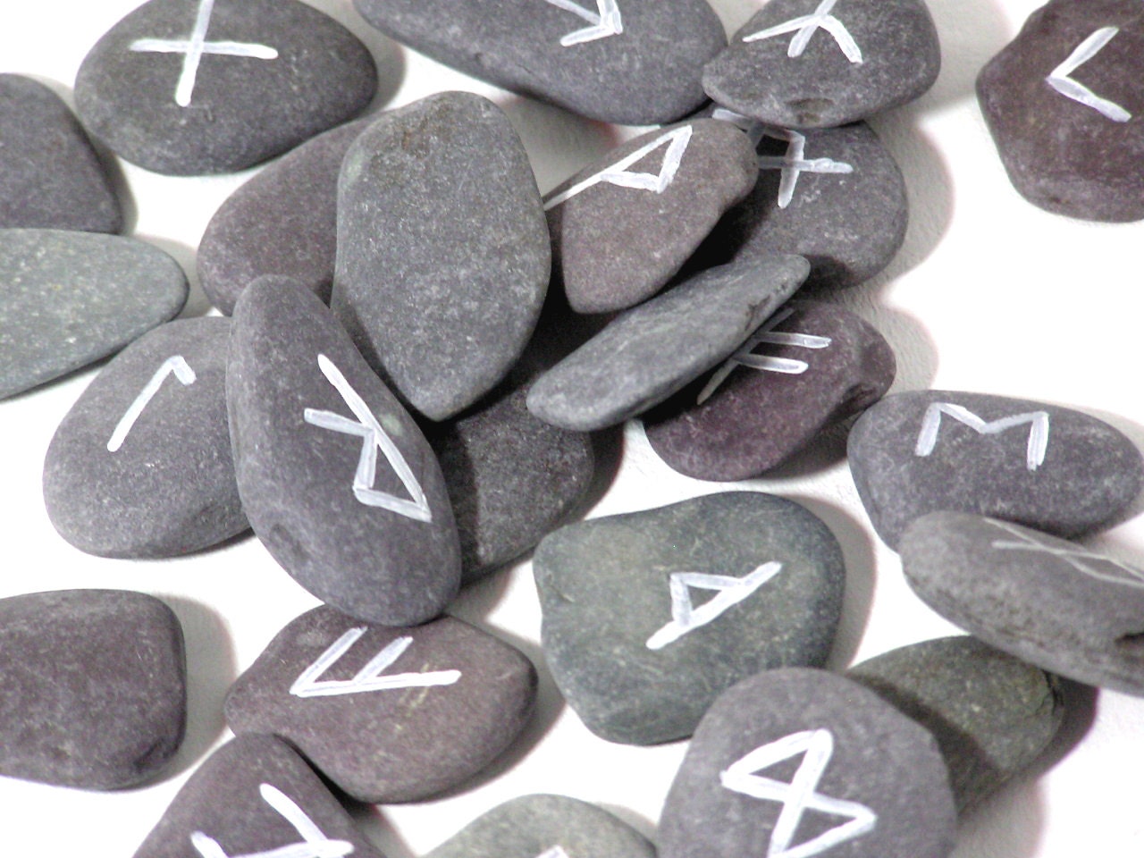 Futhark Rune Set - Slate Stone - Pagan, Divination, Fortune Telling, Stone Rune Set