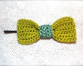 Crochet Bow, Green and Teal