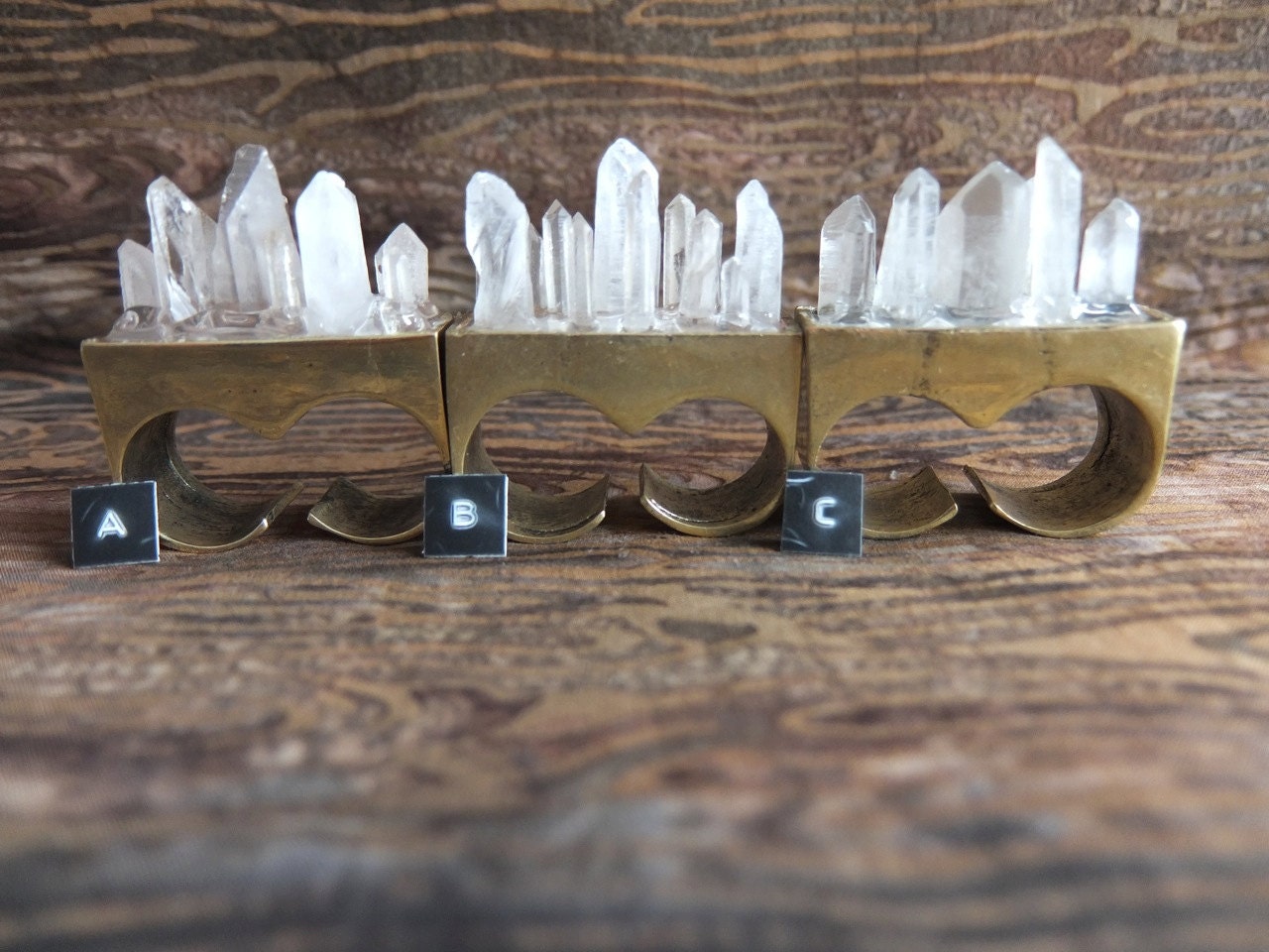 Quartz Crystal Overgrowth Knuckle Ring